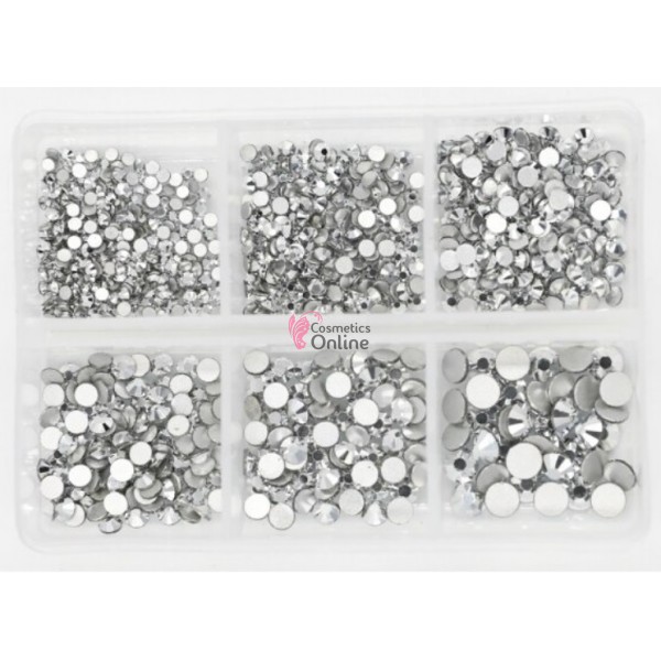 Strasuri din Cristale 1200 bucati SC303 Argintiu Metalizat de 2-5mm